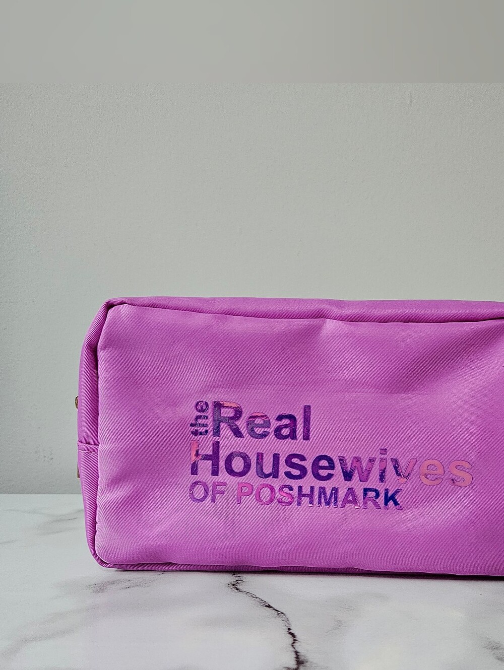 "The Real Housewives Of Poshmark" Nylon Cosmetic Pouch w/ HOLOGRAPHIC Font - Picture 10 of 13